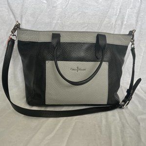 Cole Haan Leather Tote in Black and Gray w/Strap and Handles